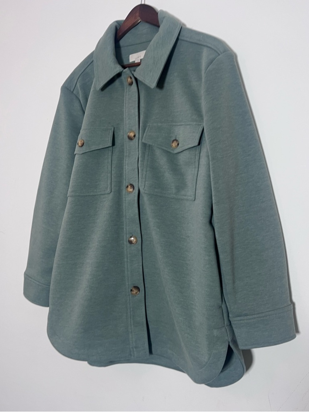 Loft Women’s Green Brushed Shirt Jacket - Picture 3 of 7